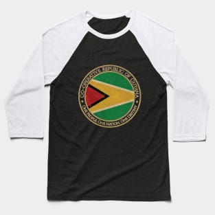 Vintage Co operative Republic of Guyana USA South America United States Flag Baseball T-Shirt